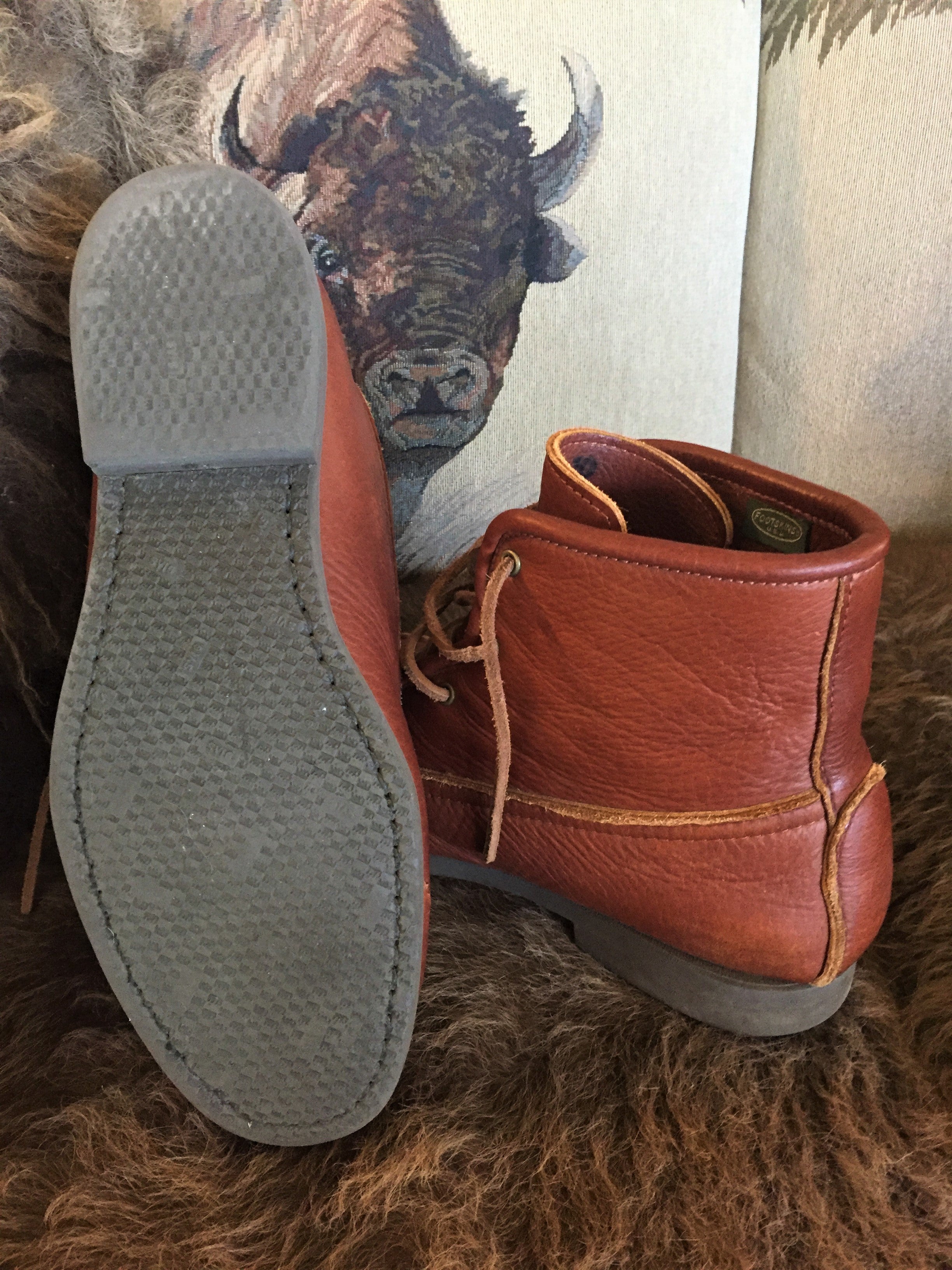 Footskins "Herd Wear" Bison Leather Walking boots.  B 4540
