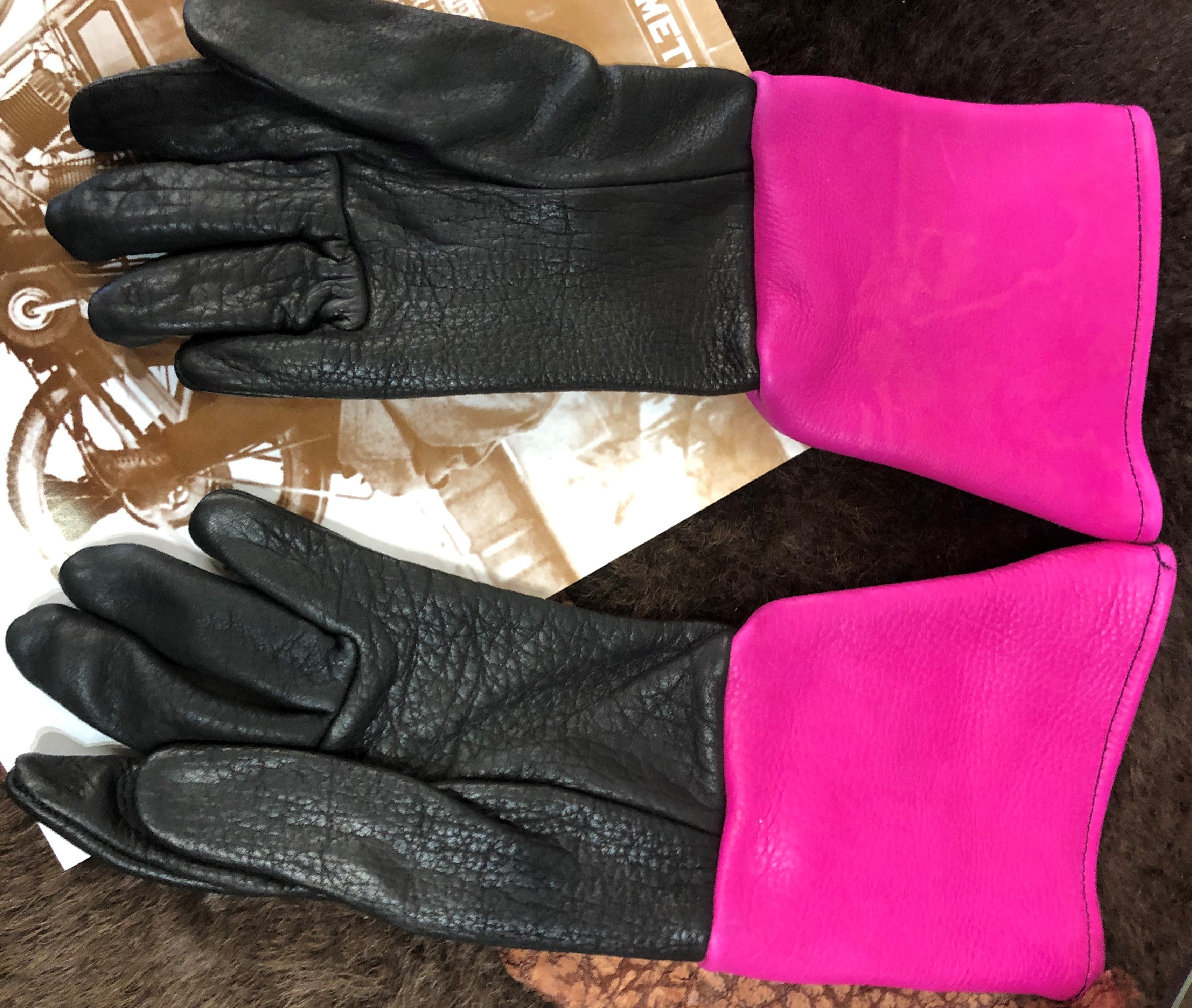 Buyce Leather - Ladies Long gauntlet bison leather riding/working glove