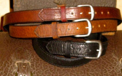 Boston Leather - "1801" Saddle Stitched Bison Leather 1.5" Belt
