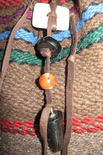 Handwoven Bison Cloth & Bison Leather Purse