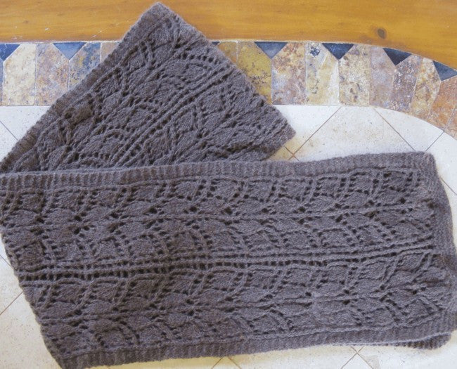 Bison Down Hand Knit Lace Scarf