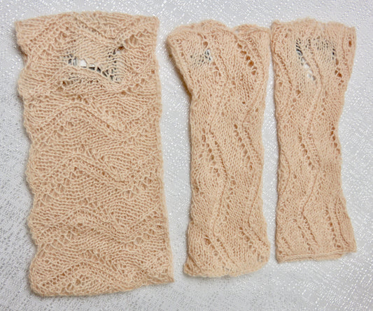 Suri Alpaca Pale Pink Scarf Set
