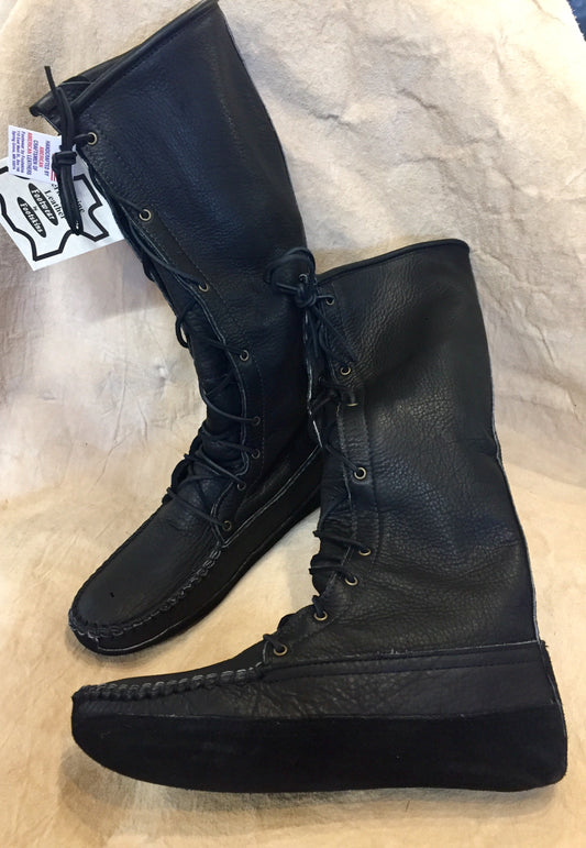 Footskins Bison Leather and Denim Look Calf - Hi-Top Moc