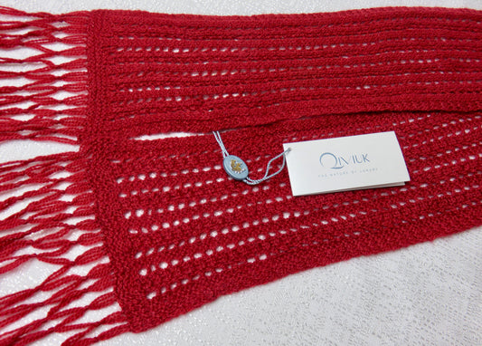 Merino/ Muskox/ Silk Raspberry Scarf