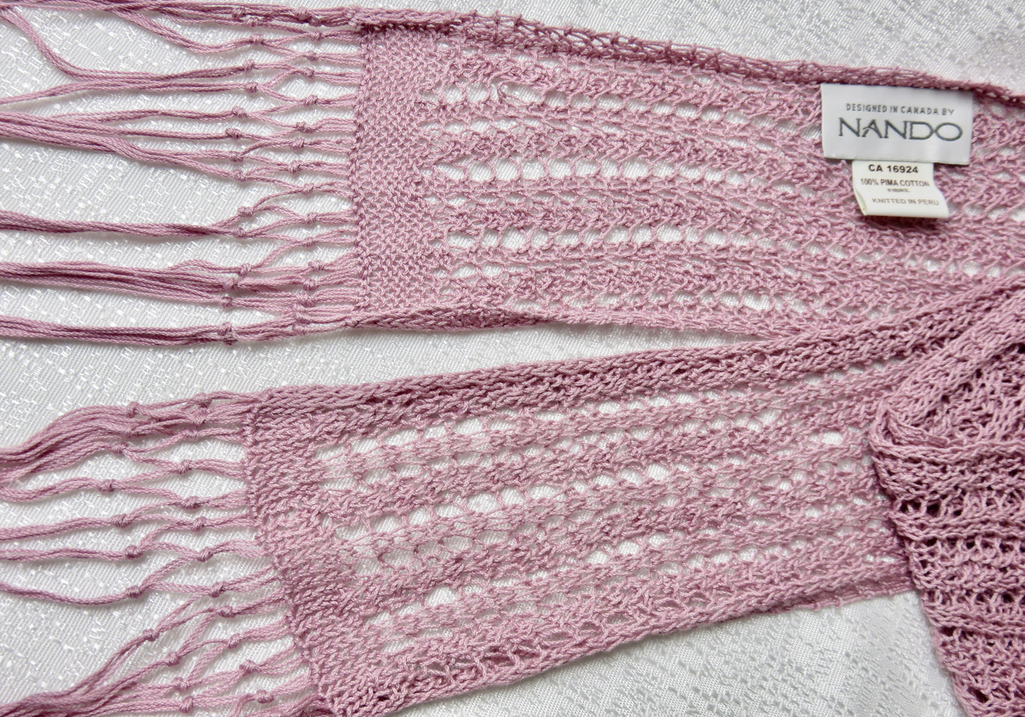 Lilac Cotton Fringe Scarf