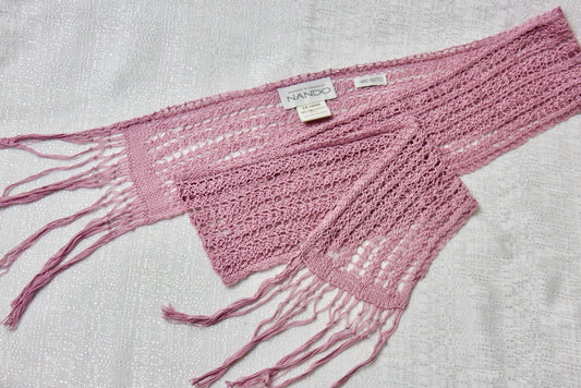 Lilac Cotton Fringe Scarf