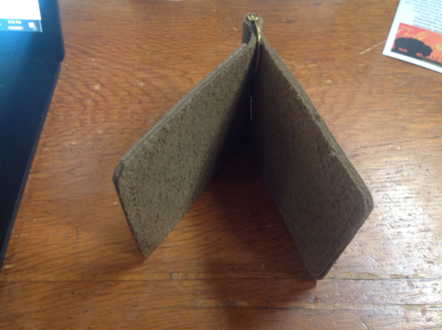 Spears Leather - bison leather money clip