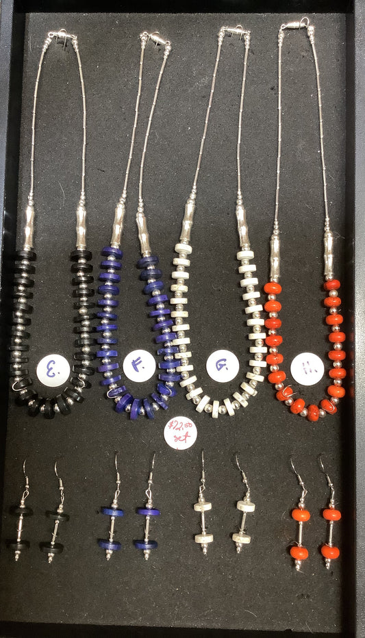 Set Navajo - Franklin Kee - Sterling Silver and Natural Stone