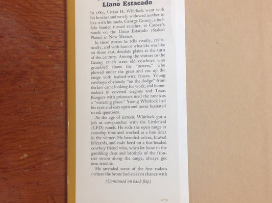 BOOKS - Cowboy Life On The Llano Estacado