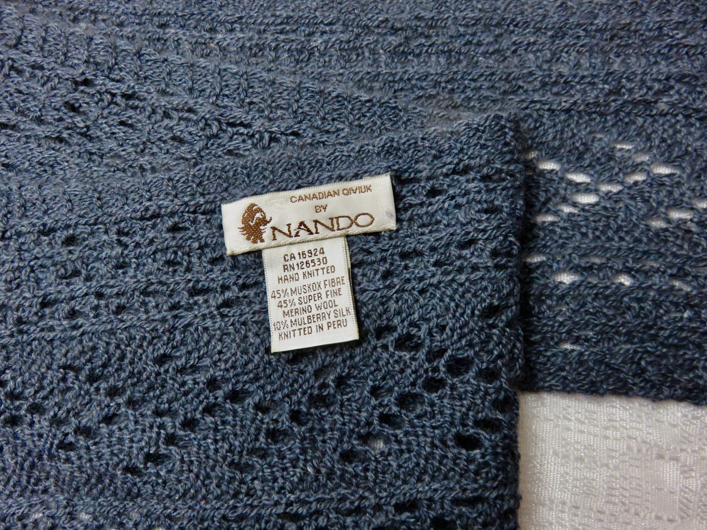 Midnight Muskox/ Merino/ Silk Hand Knit Scarf