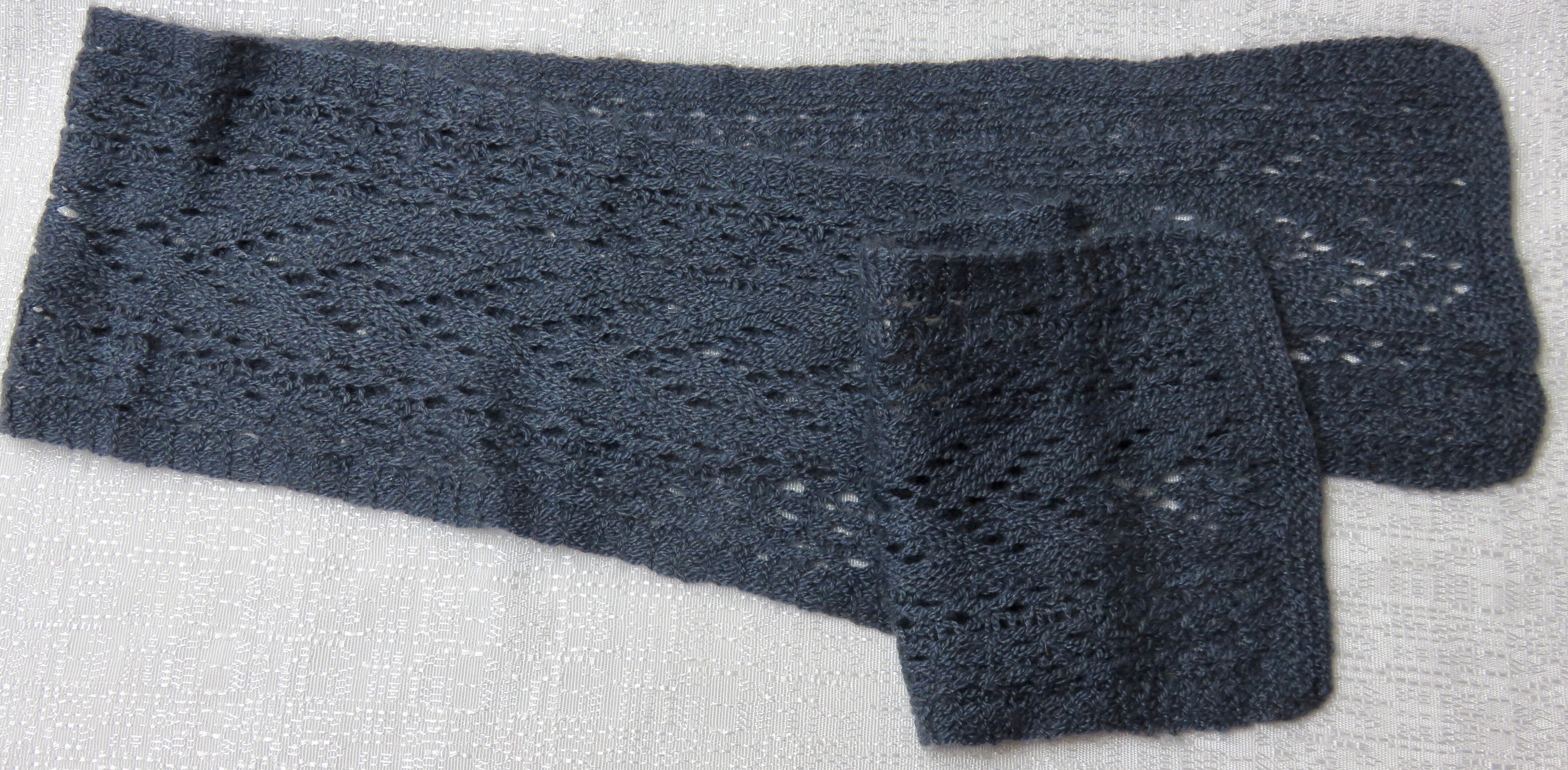 Midnight Muskox/ Merino/ Silk Hand Knit Scarf