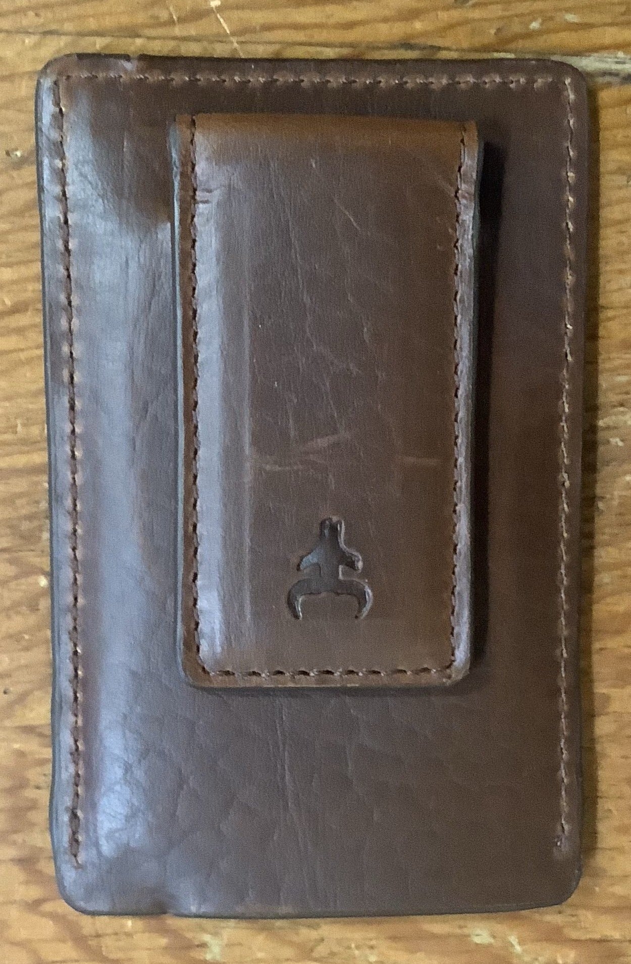 Trask "Jackson" - Front Pocket Wallet in Saddle Tan American Bison leather
