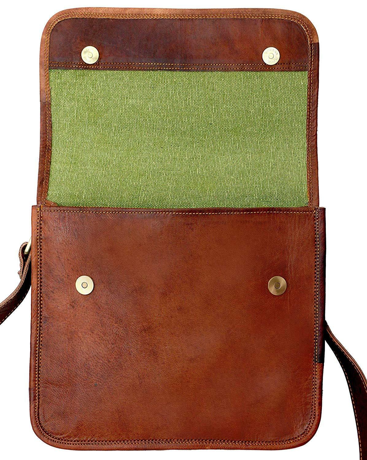"Vintage" Style Goat Leather Messenger Bag