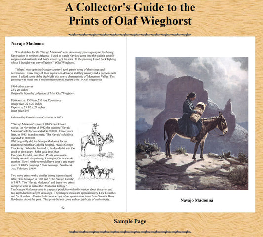BOOKS - A collectors Guide to the Prints of Olaf Weighorst - by Jim Drye