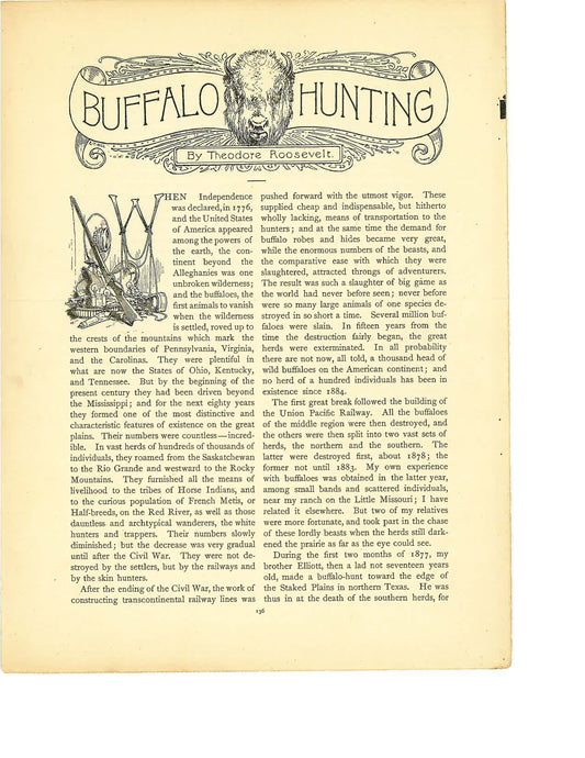 The 2nd of the every-so-often-Sunday-old-timey articles on Bison