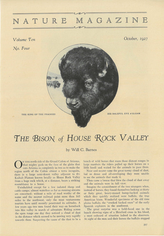 The first of the every-so-often-Sunday-old-timey articles on Bison