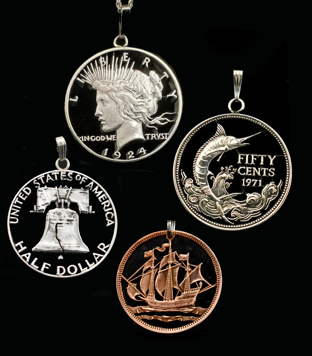 Hand-Cut Coin Jewelry from Jarrett Leone in New Hampshire