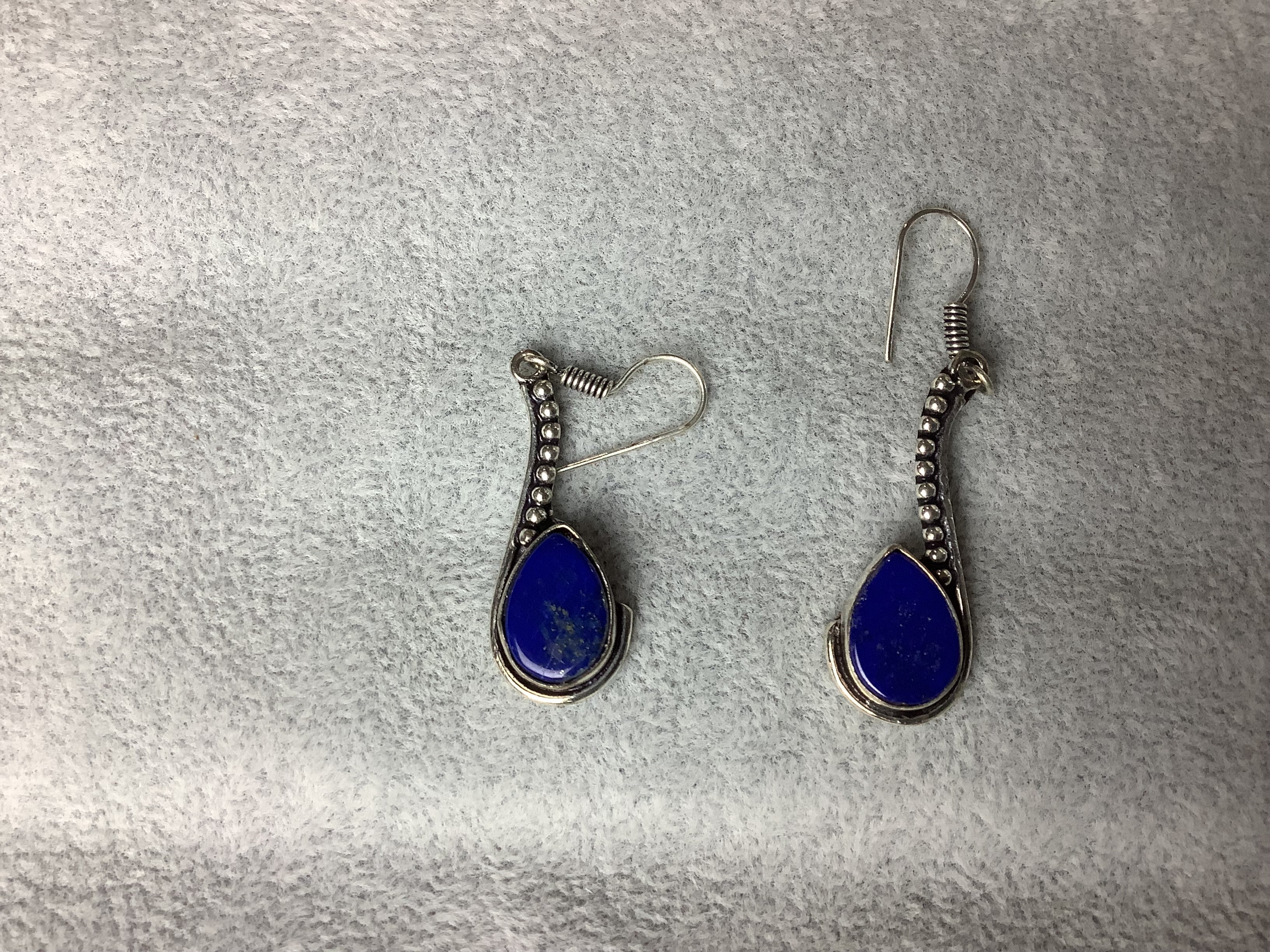 Lapis Lazuli and sterling silver drop earrings