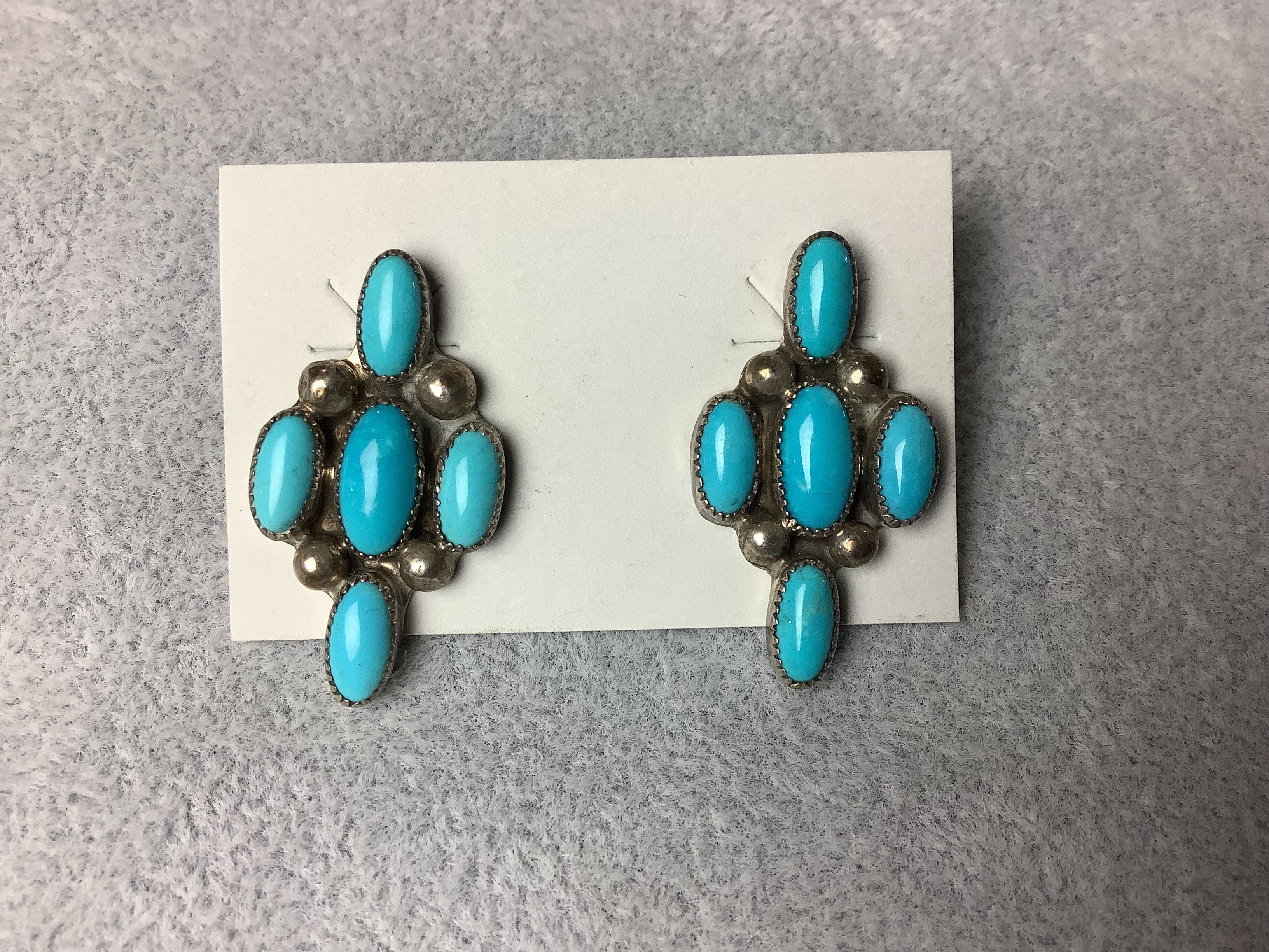 Silver Pearl Ranch - Turquoise and sterling silver "cactus" Earrings