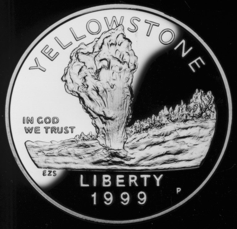1999 p - Yellowstone National Park Silver Dollar Coin