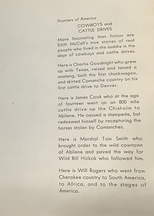 BOOKS - Cowboys and Cattle Drives