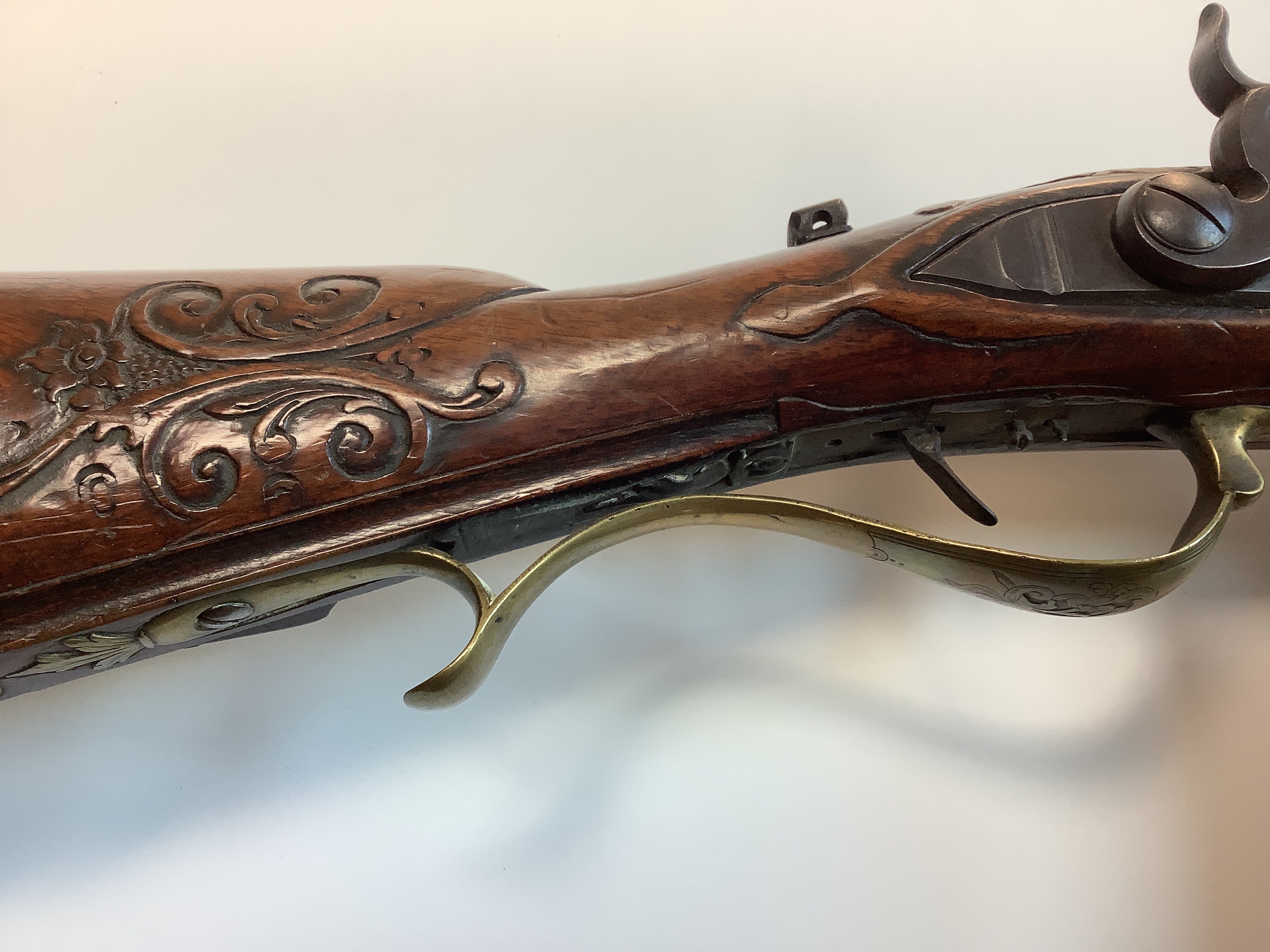 Germanic Antique "Jaeger" Rifle - Engraved/Carved Relief - Full Stock