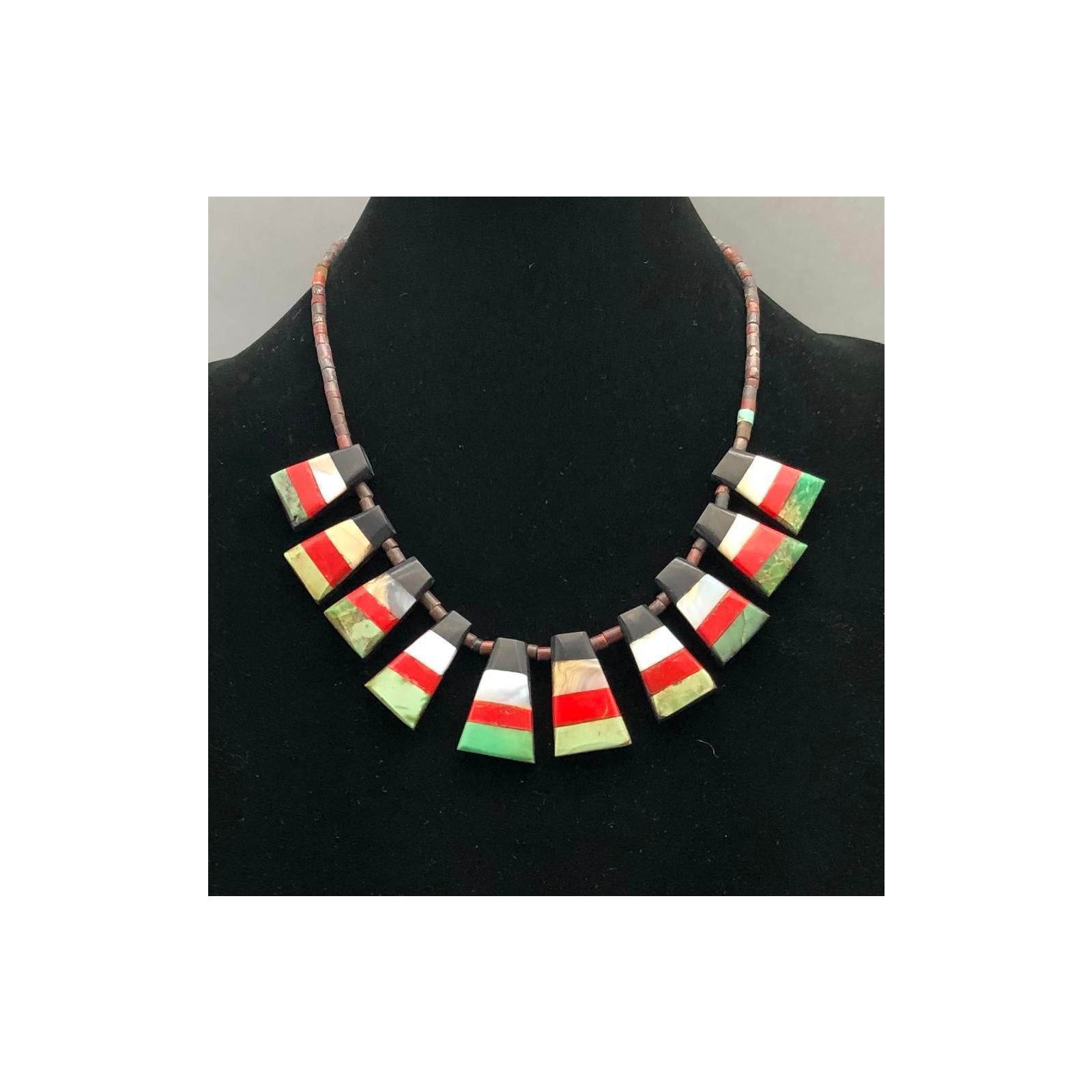 Hard-to-find Shell Pueblo necklace and matching wire hook earrings