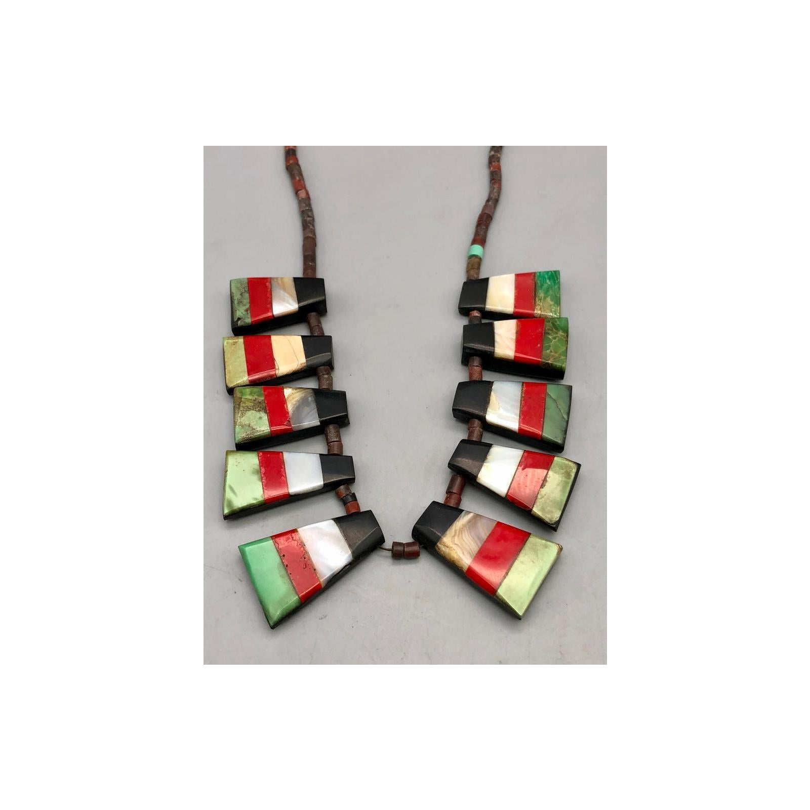 Hard-to-find Shell Pueblo necklace and matching wire hook earrings