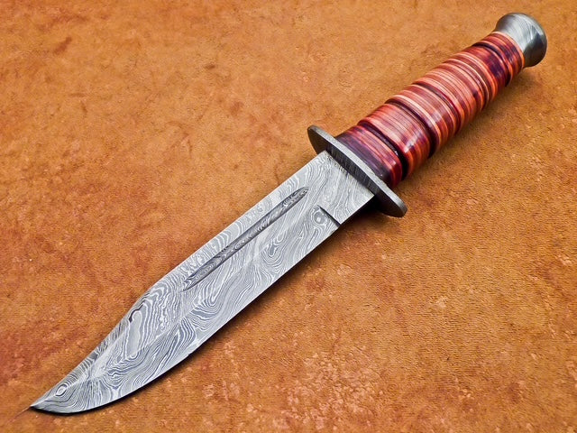 Marine Ka-Bar reproduction - in true Damascus steel.