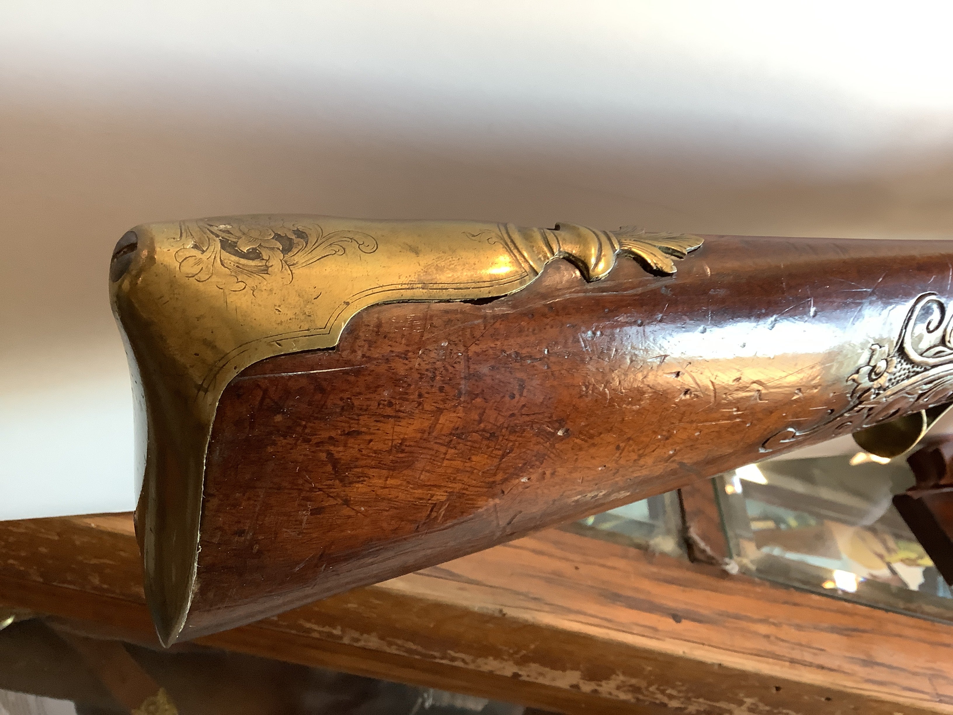 Germanic Antique "Jaeger" Rifle - Engraved/Carved Relief - Full Stock