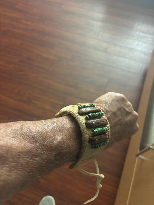 Brain Tanned Elk cuffs
