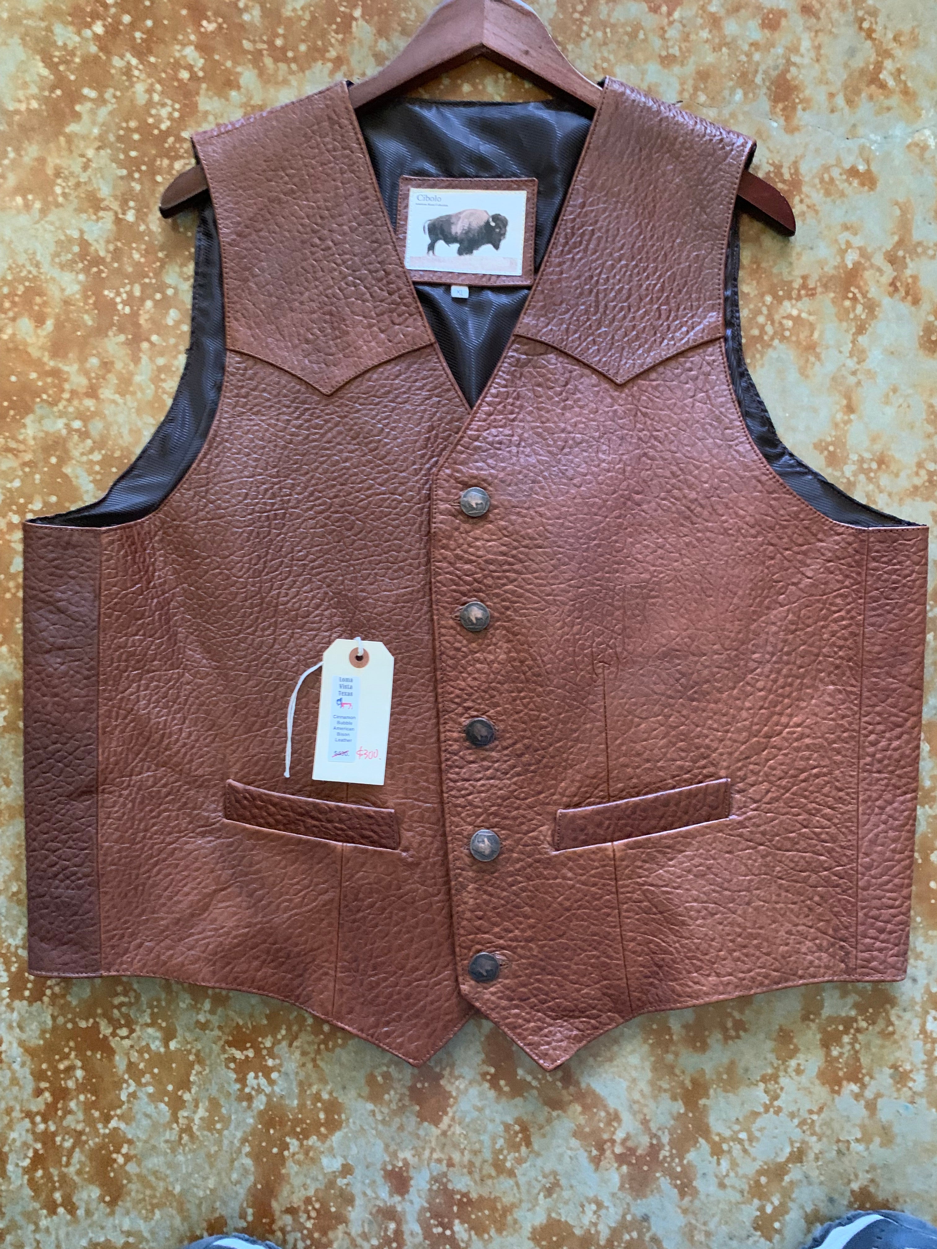 Loma Vista Bison Leather - XL.  "Cinnamon Bubble" finish with an "oops" or 2