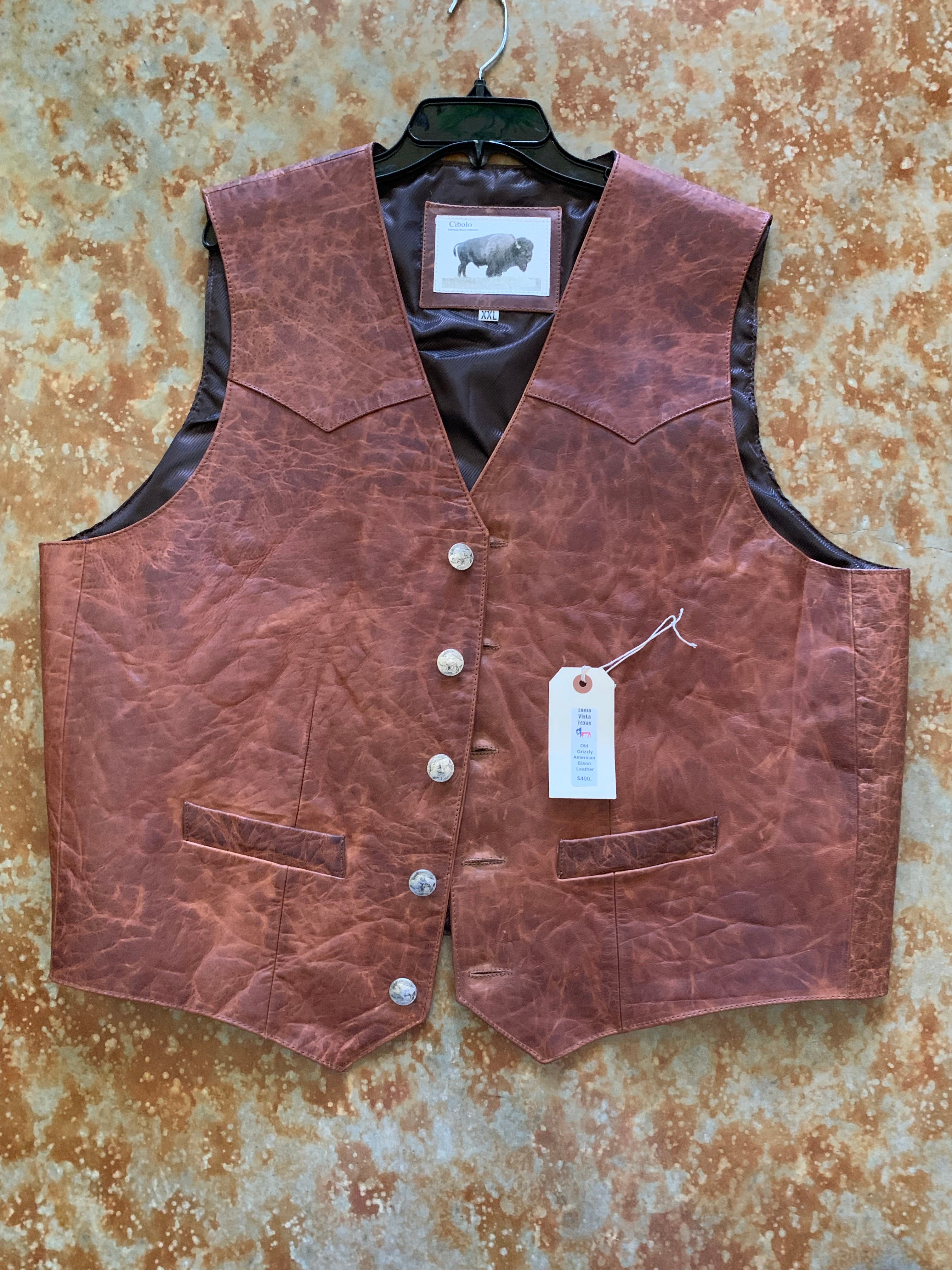 Loma Vista Bison Leather - XXL.  "Old Grizzly" finish