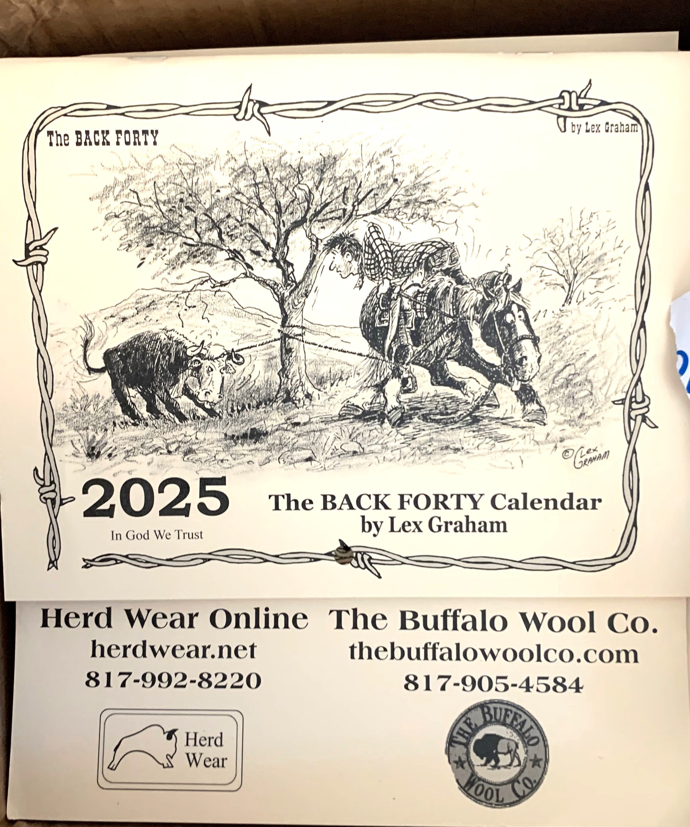 2025 "Back Forty" Calendar by Lex Graham