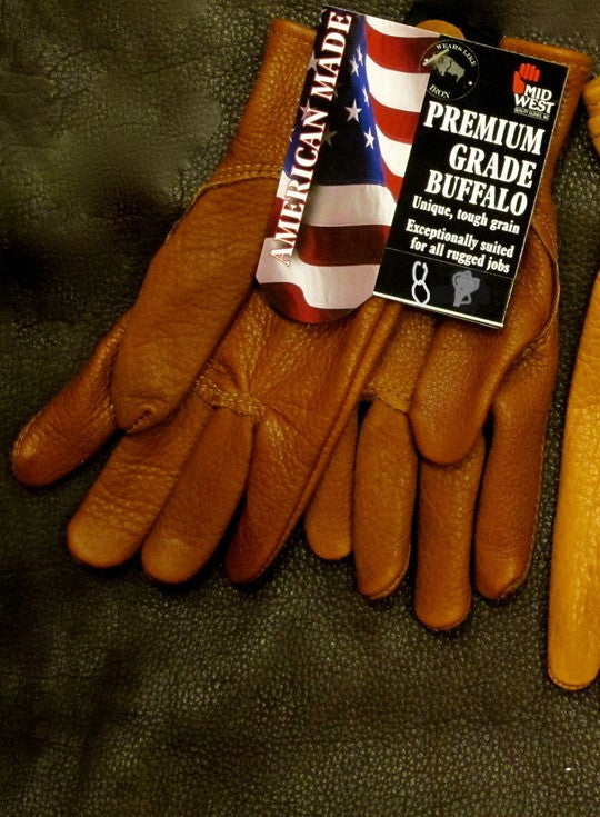 Heavy Duty Deerskin Leather Work Gloves Unlined Made in the USA 