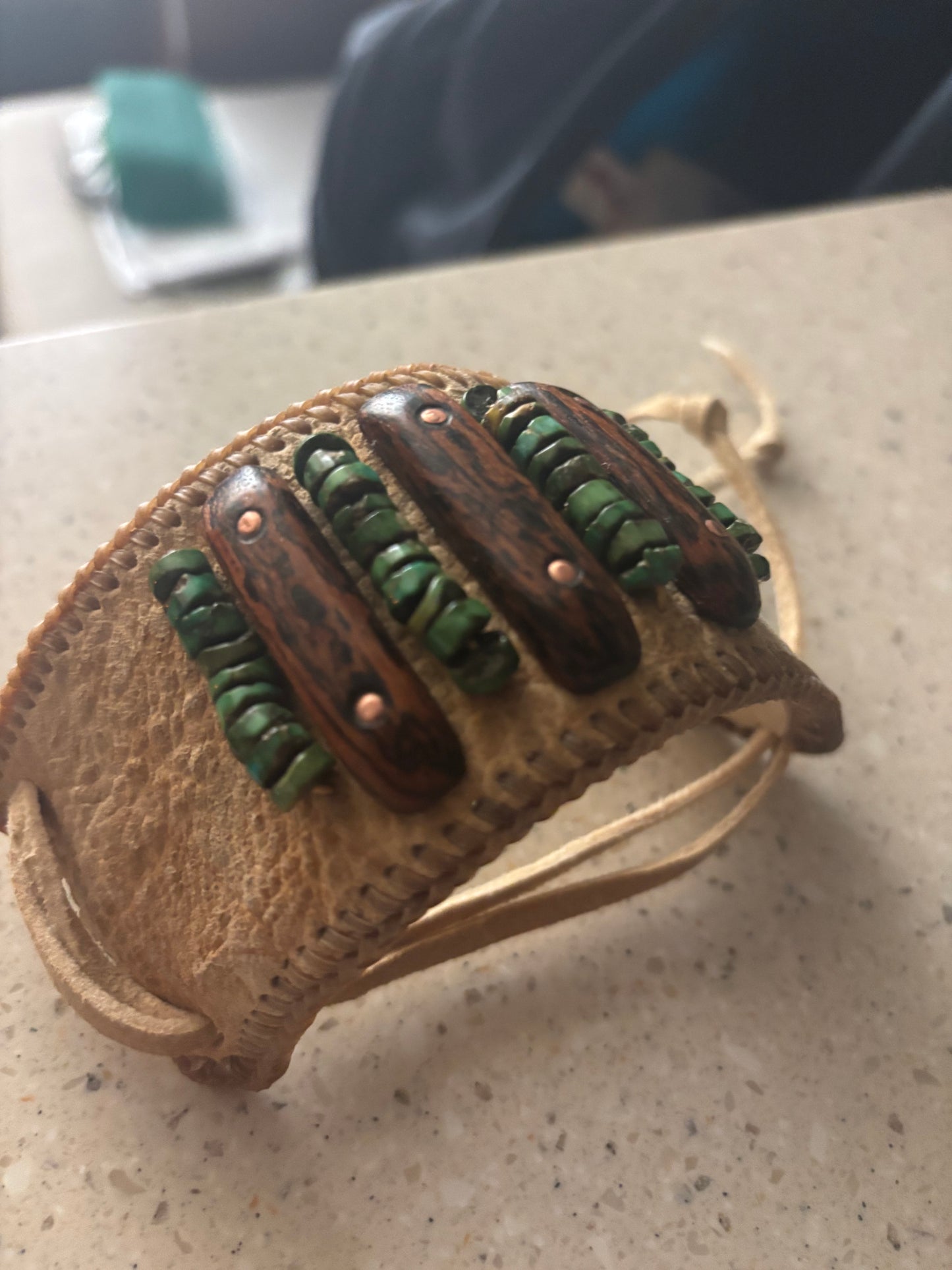 Brain Tanned Elk cuff