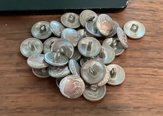 Reproduction Buffalo Nickel buttons - 5/8"