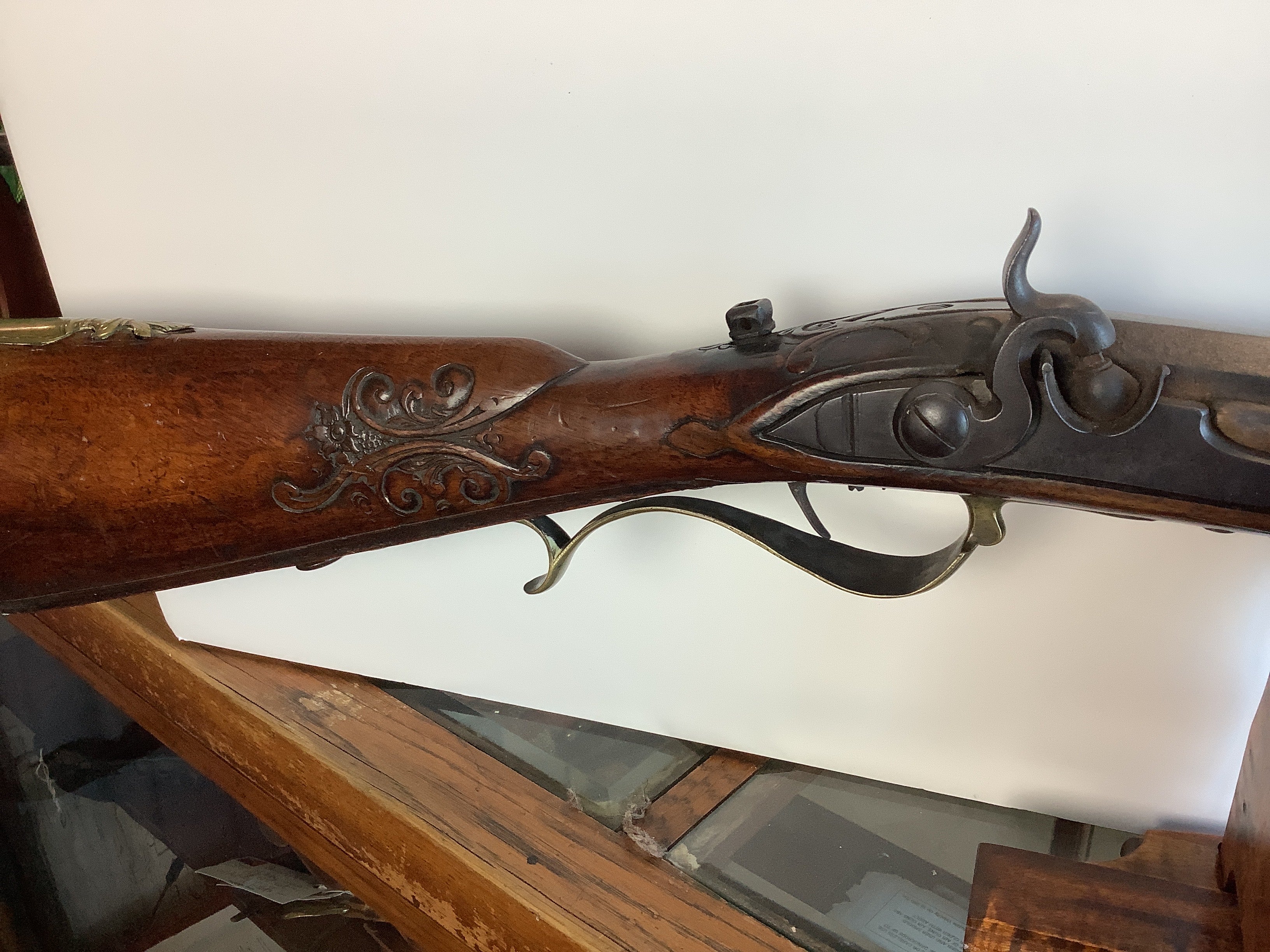 Germanic Antique "Jaeger" Rifle - Engraved/Carved Relief - Full Stock