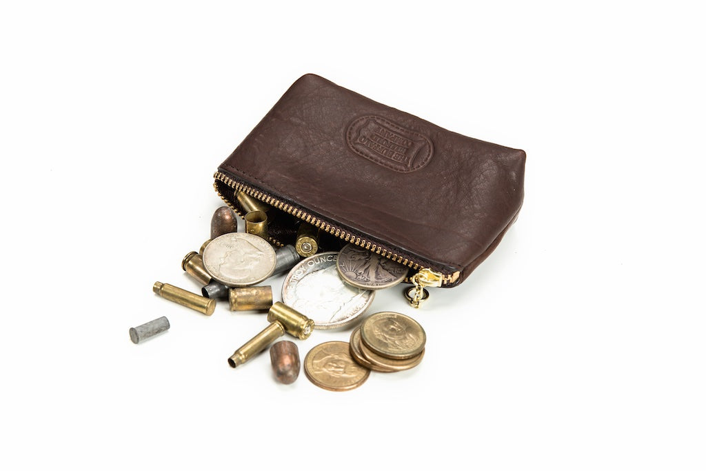 Buffalo Billfold Company - The Annie Oakley Gusset - "Magnum" zippered bison leather coin purse/pouch/bag
