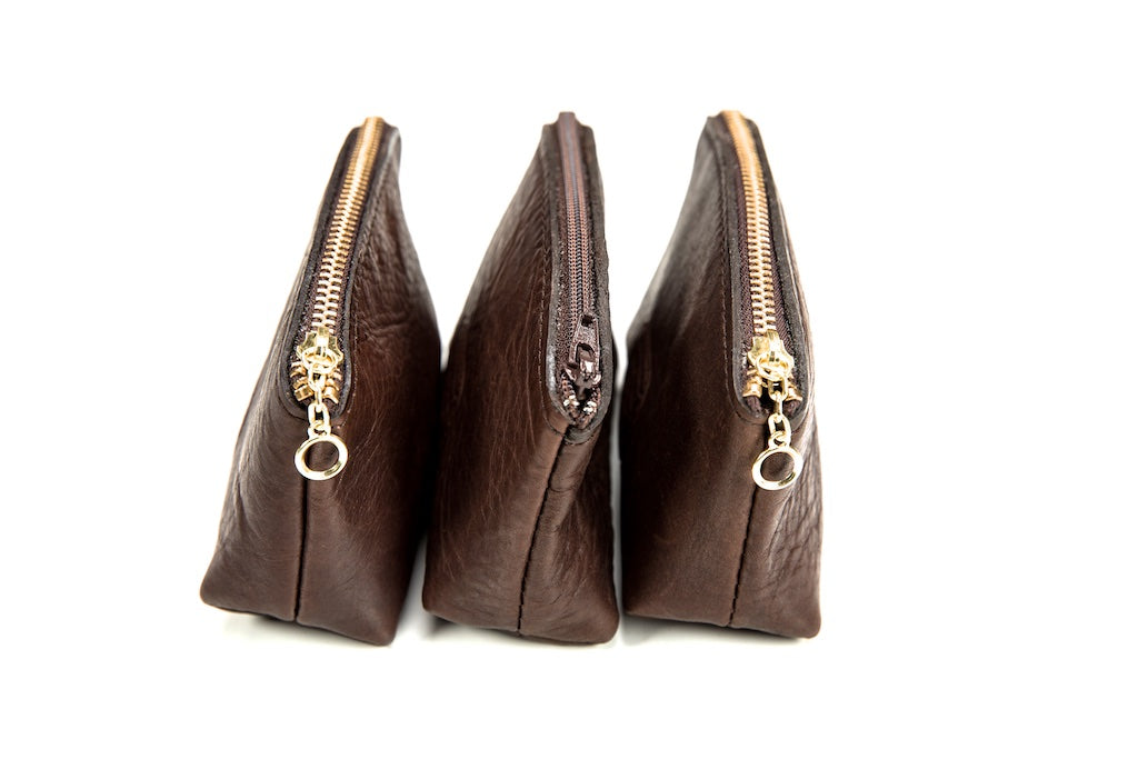 Buffalo Billfold Company - The Annie Oakley Gusset - "Magnum" zippered bison leather coin purse/pouch/bag