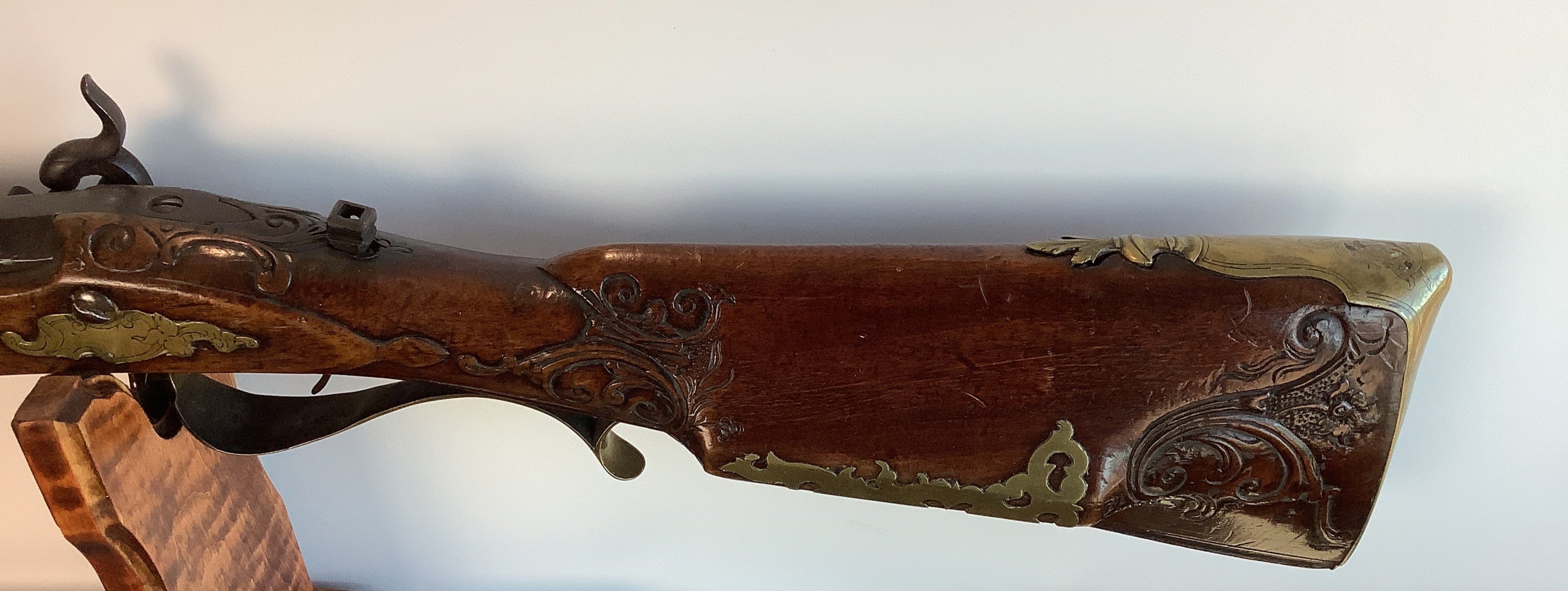 Germanic Antique "Jaeger" Rifle - Engraved/Carved Relief - Full Stock