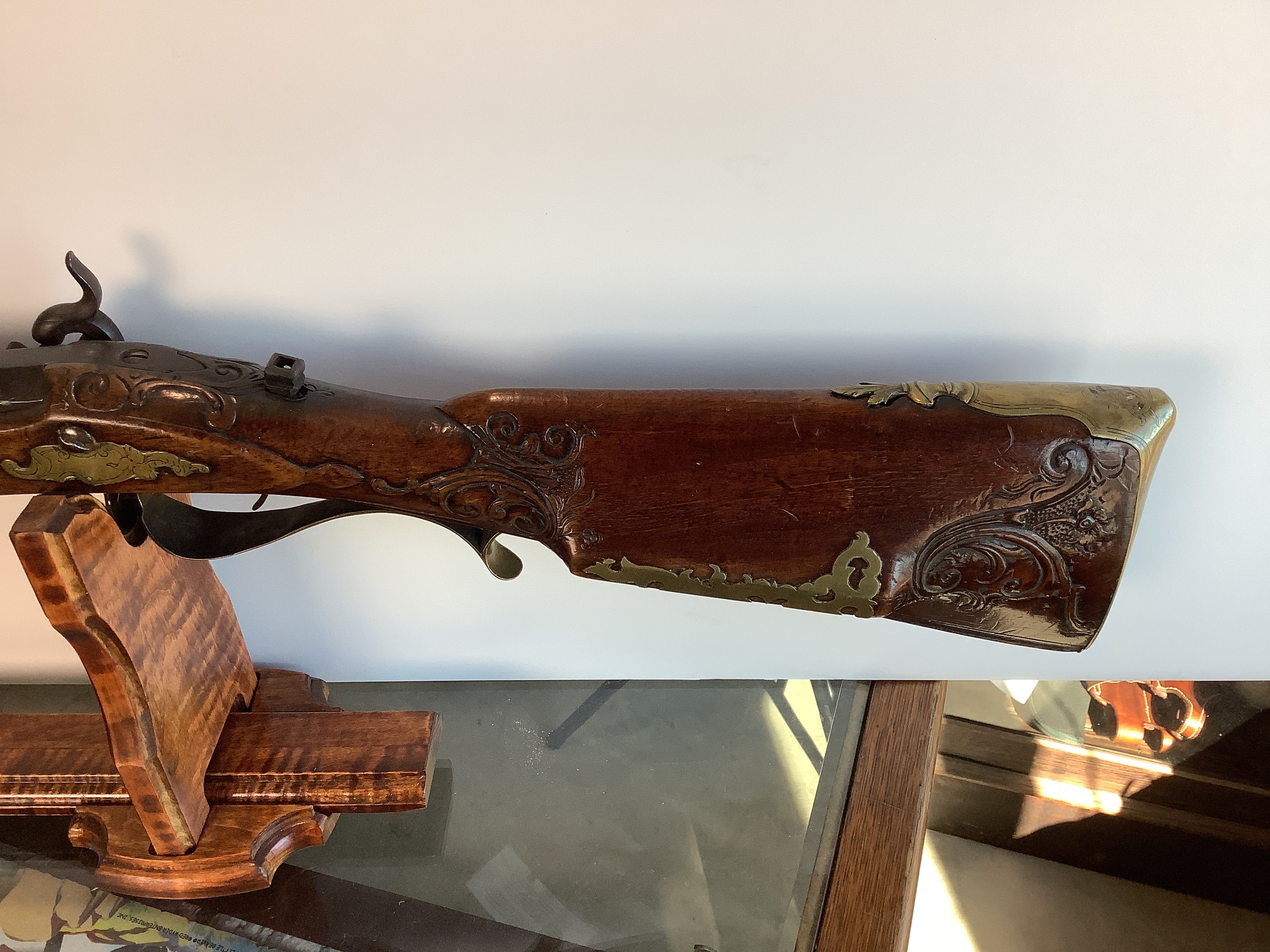 Germanic Antique "Jaeger" Rifle - Engraved/Carved Relief - Full Stock