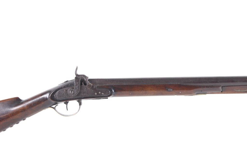 Boston marked half stock percussion with brass tacking   👌