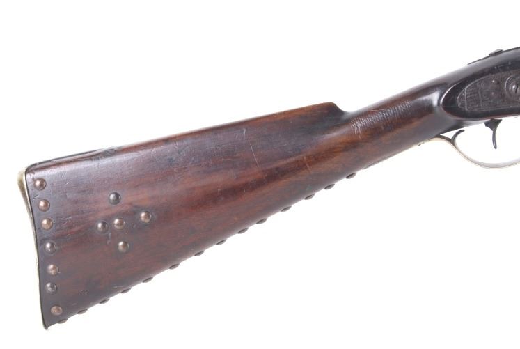 Boston marked half stock percussion with brass tacking   👌