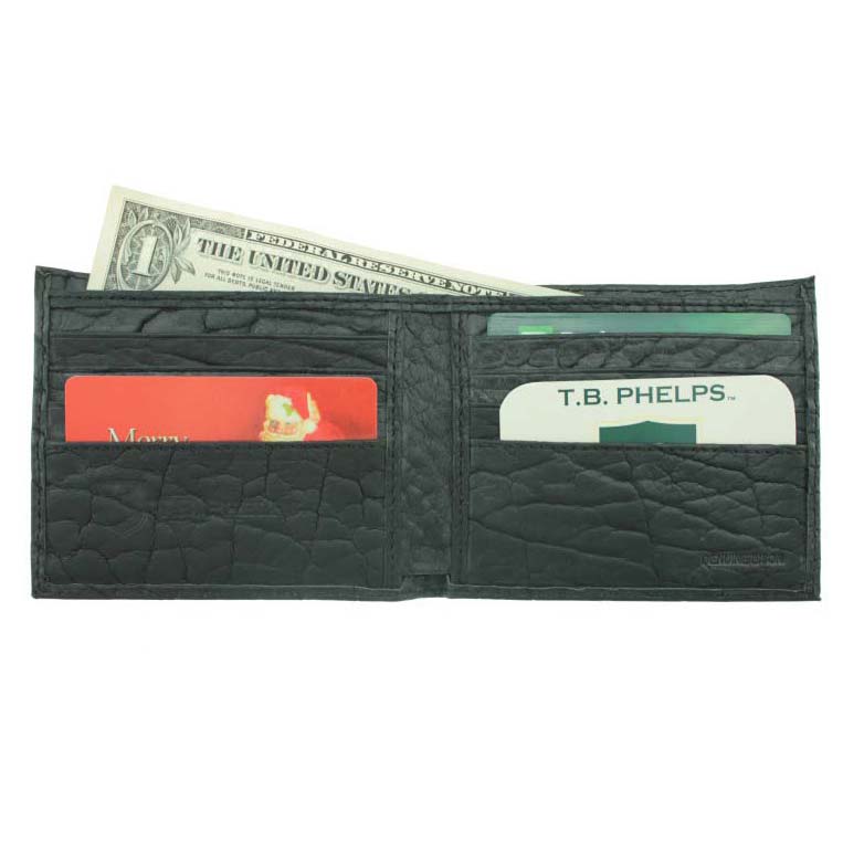 Black All-Bison Leather Wallet from Thomas Bates