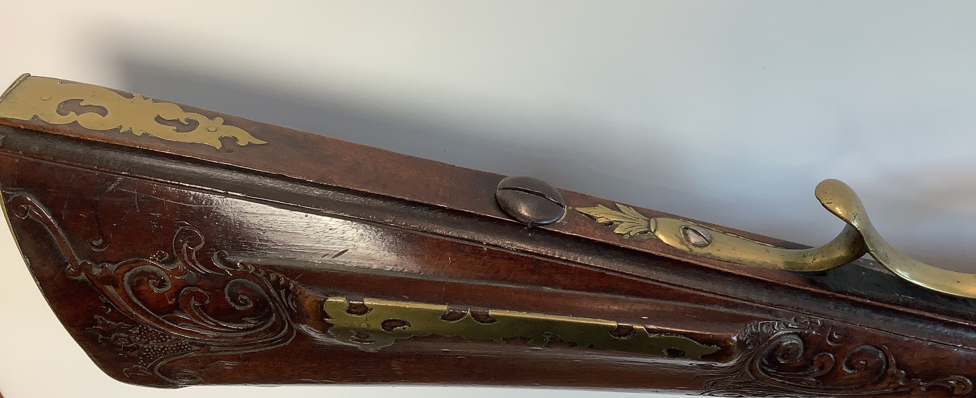 Germanic Antique "Jaeger" Rifle - Engraved/Carved Relief - Full Stock