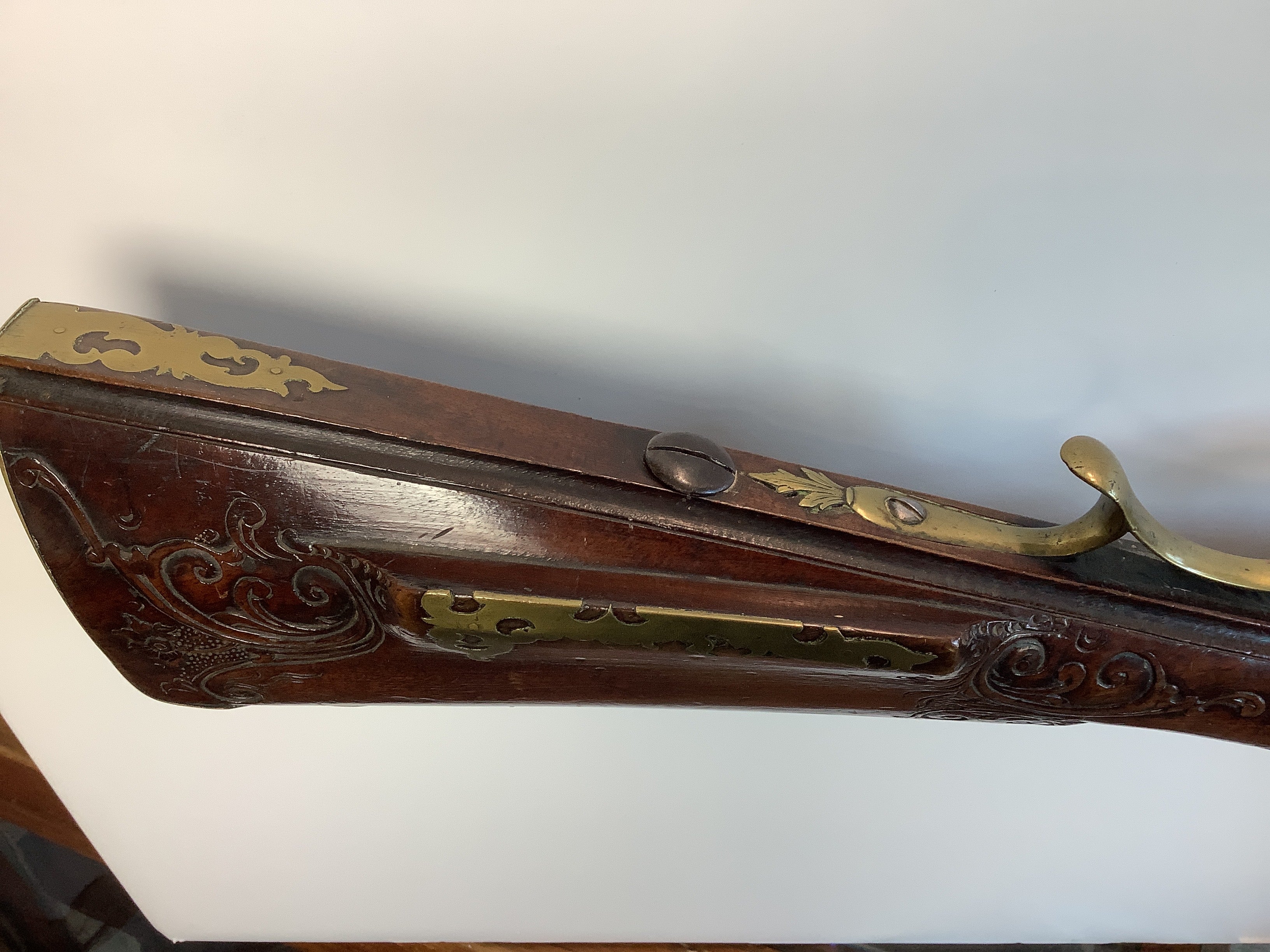 Germanic Antique "Jaeger" Rifle - Engraved/Carved Relief - Full Stock