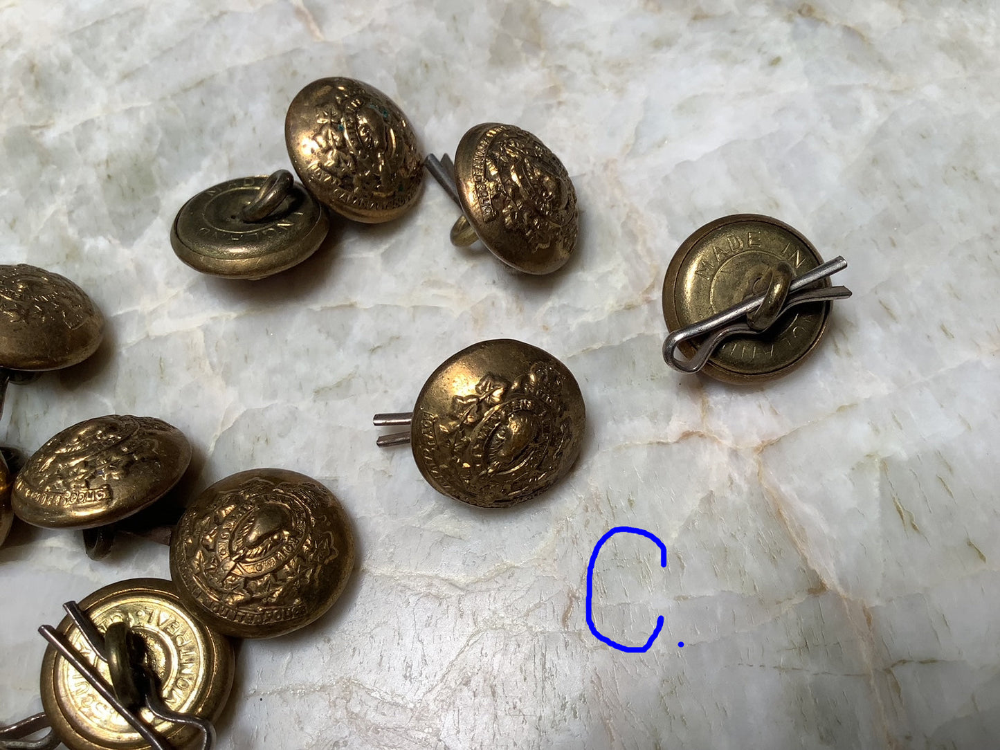 R.C.M.P uniform buttons