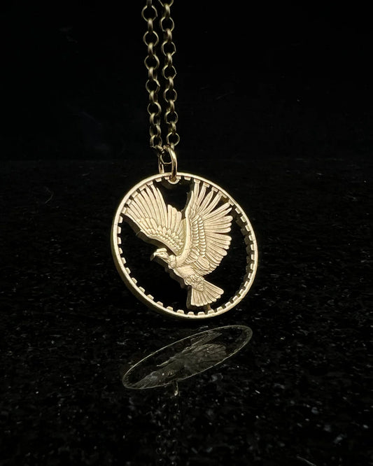 Chile – Flying Andean Condor (10 Centesimos - aluminum brass alloy) coin - Cut Coin Jewelry from Jarrett Leone in New Hampshire (Copy)