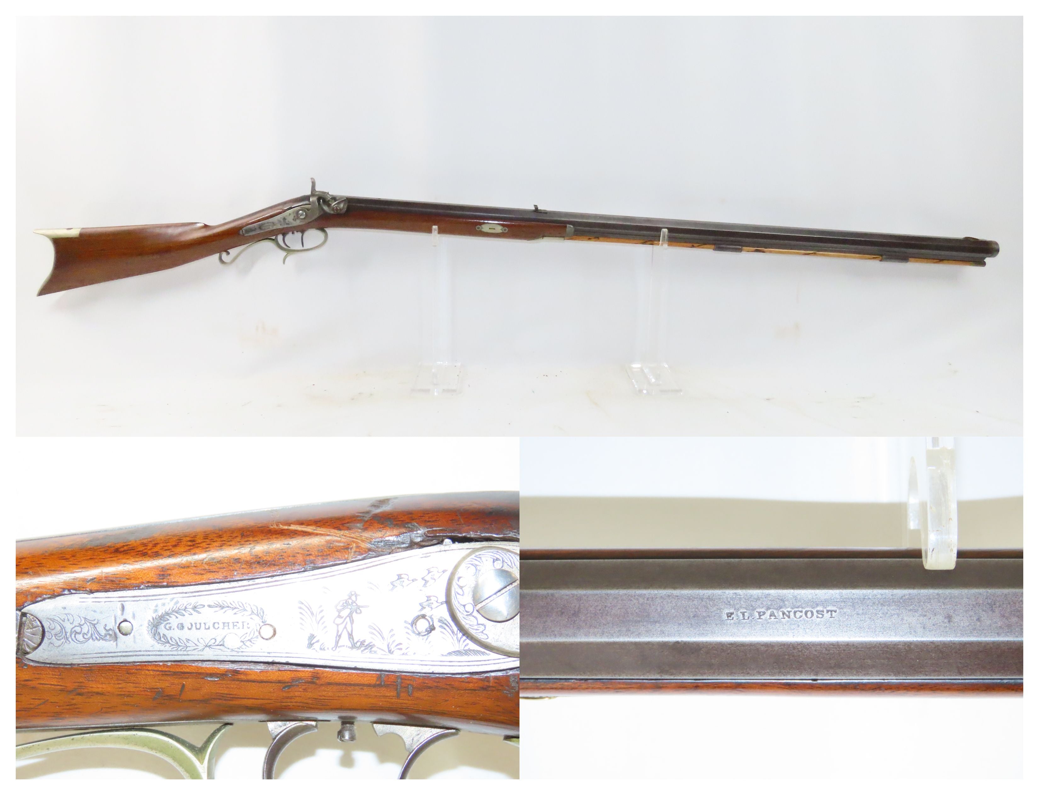 Antique E.L Pancost Half Stock .42 percussion caliber long rifle - 👌